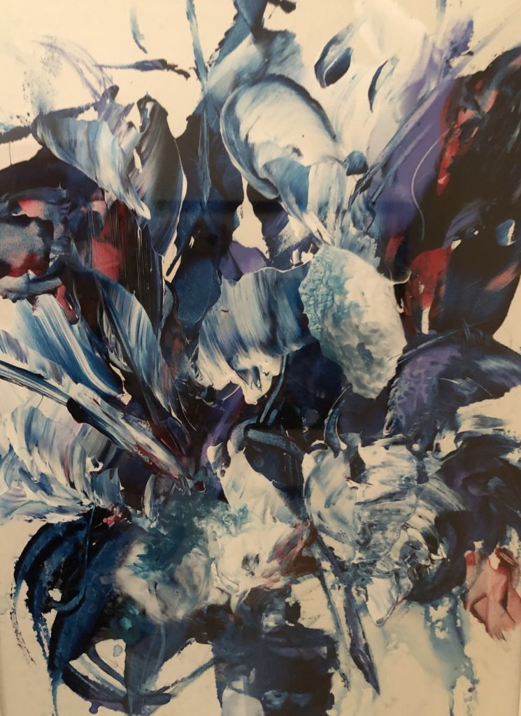 abstract blue flowers painting creative artwork expressionism | GPS: 49.272062, -122.428317