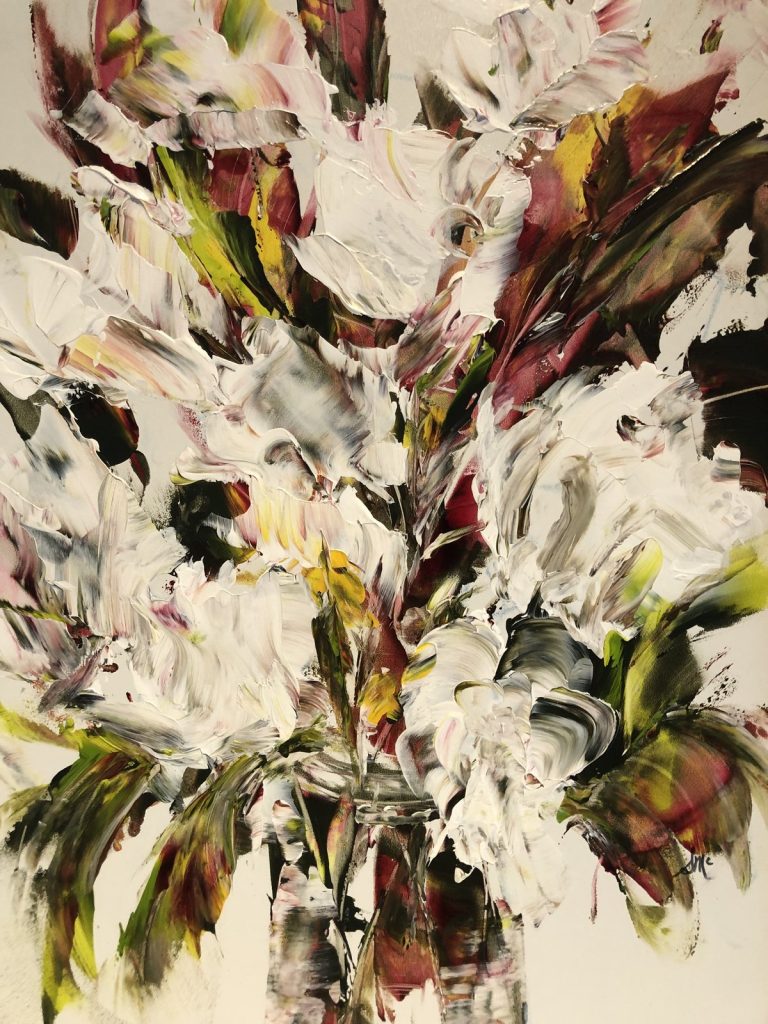 abstract floral painting by fort langley artist | GPS: 49.194517, -122.546920